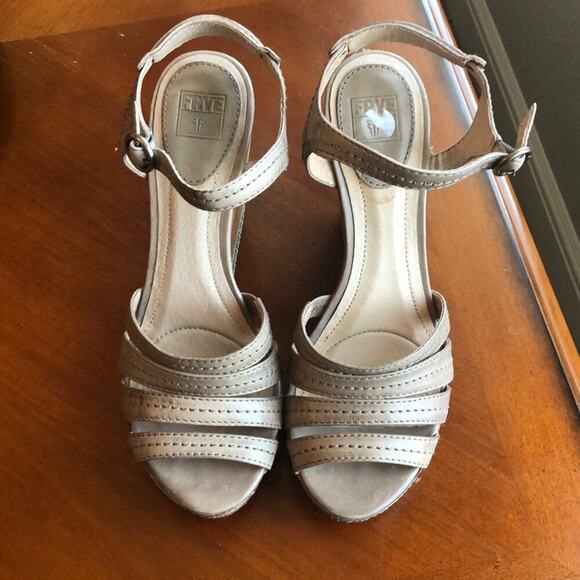 Frye wedge Corrina Stich leather wedge western bohemian gypsy sz 9.5 festival - Picture 4 of 9